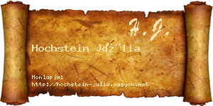 Hochstein Júlia névjegykártya